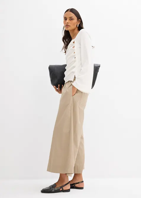 Triko s dlouhým rukávem, z žebrovaného materiálu, bonprix