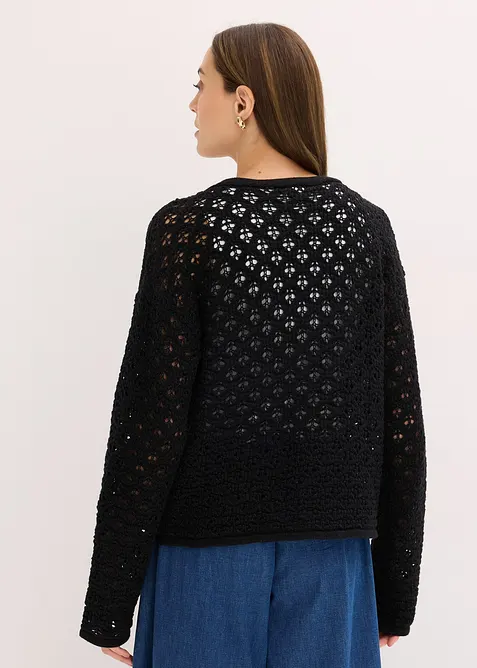 Ažurov&yacute; pleten&yacute; kab&aacute;tek, bonprix