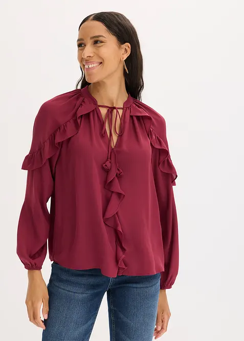 Tunikov&aacute; halenka s vol&aacute;ny, bonprix