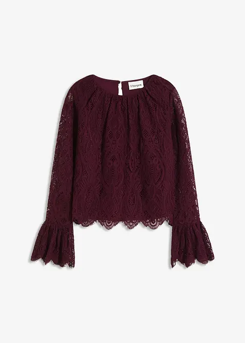 Krajková halenka s volány, bonprix