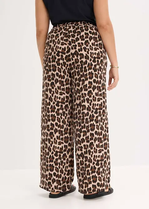 Palazzo kalhoty ze spl&yacute;vav&eacute;ho sat&eacute;nu, bonprix