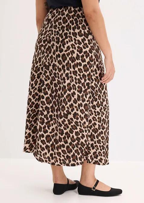 Midi sukně ze splývavého saténu, bonprix