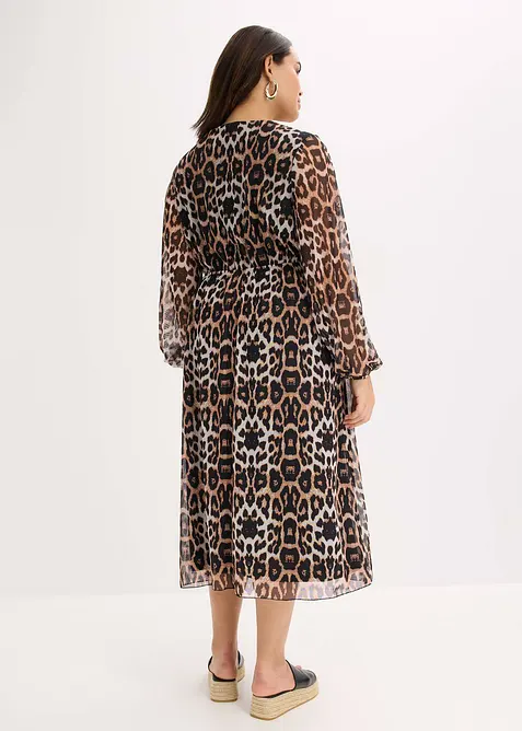 Midi šaty z měkké síťoviny, bonprix