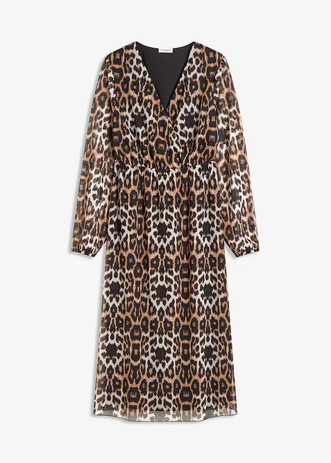 Midi šaty z měkké síťoviny, bonprix