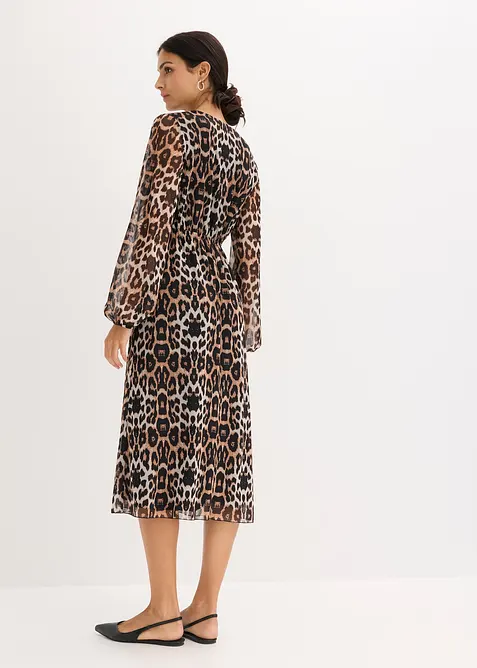 Midi šaty z měkké síťoviny, bonprix