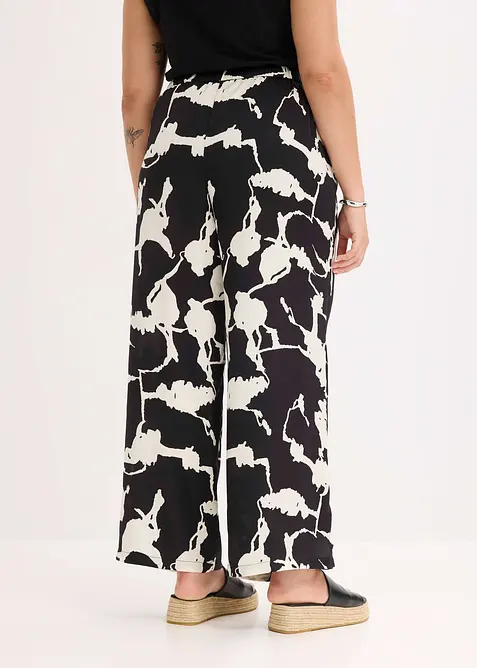 Kalhoty Palazzo se splývavého saténu, bonprix