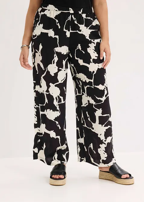 Kalhoty Palazzo se splývavého saténu, bonprix