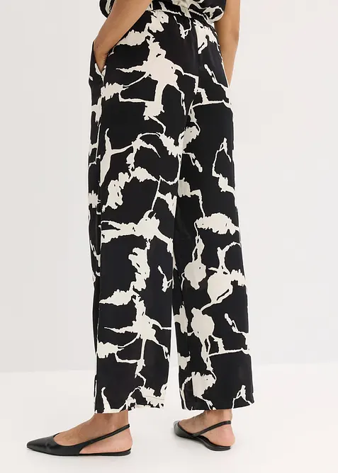 Kalhoty Palazzo se splývavého saténu, bonprix