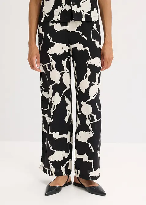 Kalhoty Palazzo se splývavého saténu, bonprix