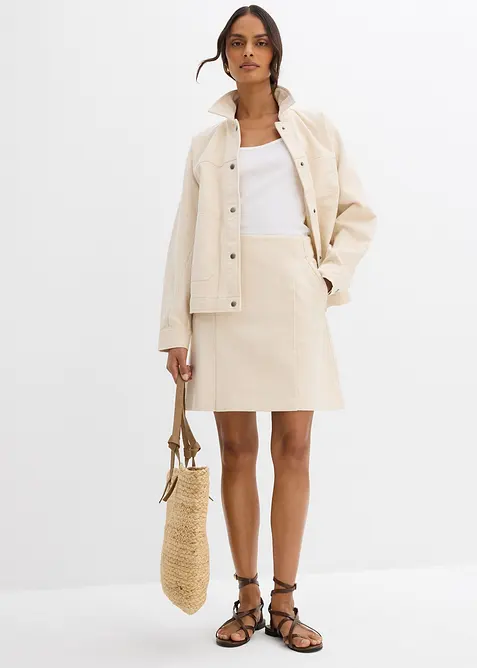 Keprová sukně z čisté bavlny, bonprix