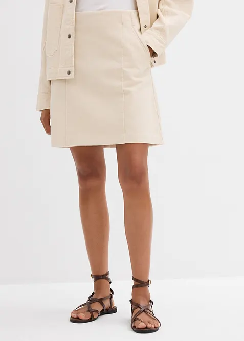 Keprová sukně z čisté bavlny, bonprix