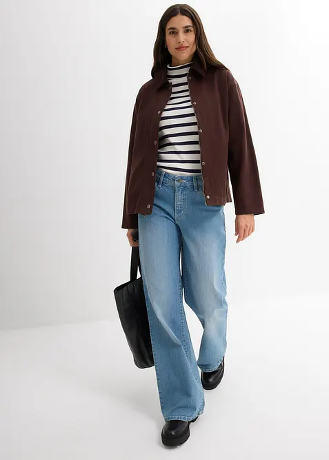 Lehká keprová bunda s manšestrovým límcem, bonprix