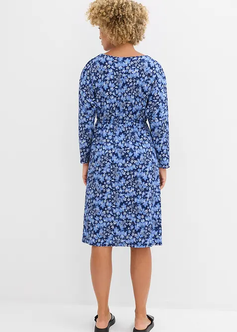 Žerzejové šaty z krepu s efektem stromové kůry, bonprix