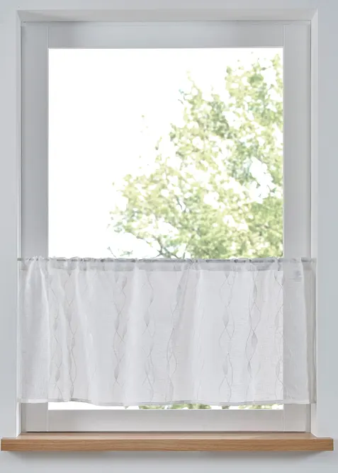 Vitrážková záclona s vlnkovou výšivkou, bonprix