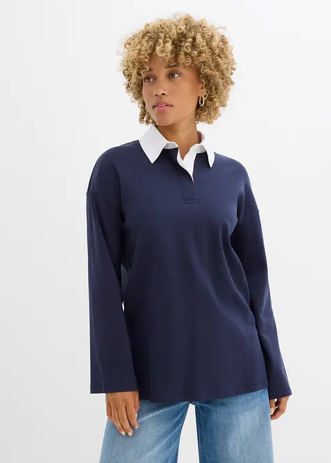 Triko polo z interlocku, bonprix