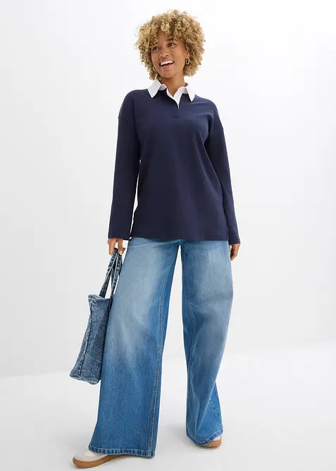 Triko polo z interlocku, bonprix