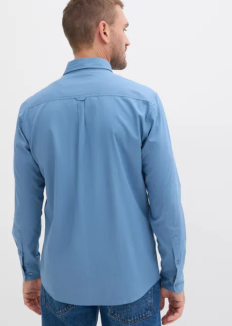 Košile s dlouhým rukávem s nášivkami, z čisté bavlny, bonprix