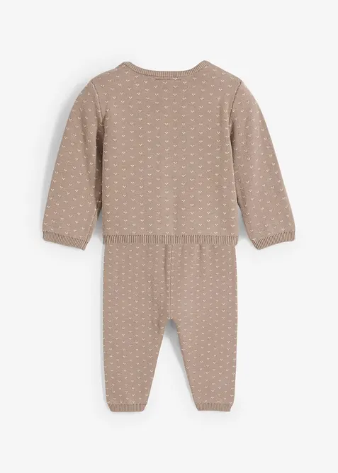 Pletený kabátek a kalhoty ze směsi s bavlnou (2dílná souprava), bonprix