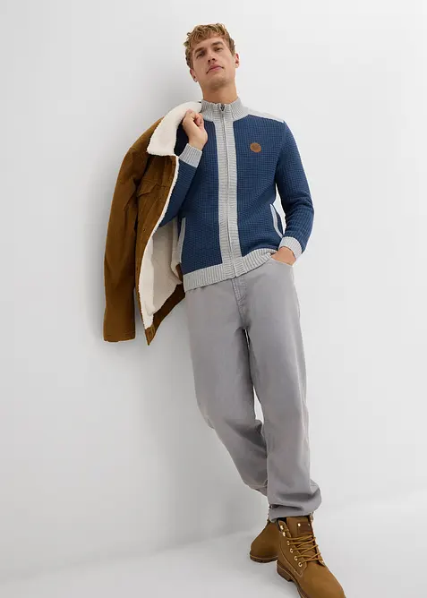 Svetr na zapínání se stojáčkem, ze silnější pleteniny, bonprix