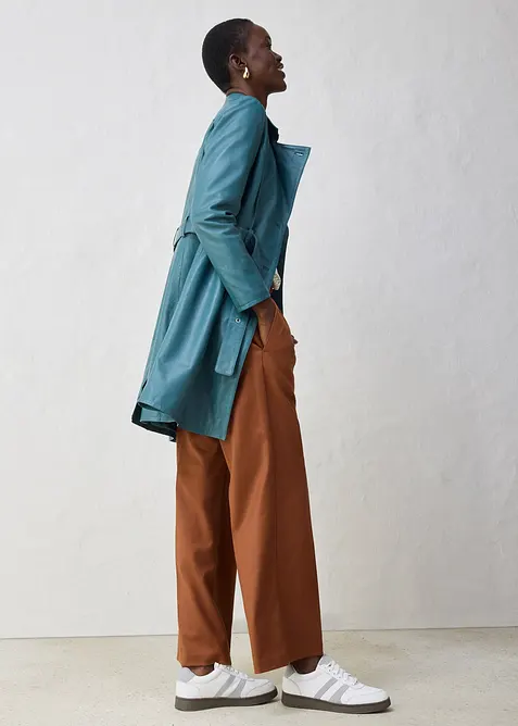 Kožený trenčkot z jehněčí kůže nappa, bonprix