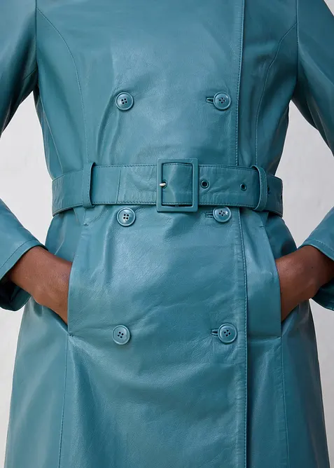 Kožený trenčkot z jehněčí kůže nappa, bonprix