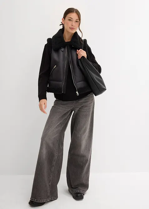 Vesta z umělé kůže, bonprix