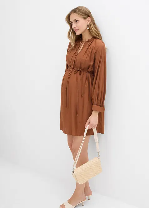 Těhotenské a kojicí halenkové šaty ze splývavé viskózy, bonprix