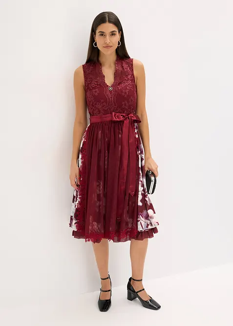 Kroj ve stylu dirndl, s výšivkou a sametovou sukní (2dílná souprava), bonprix