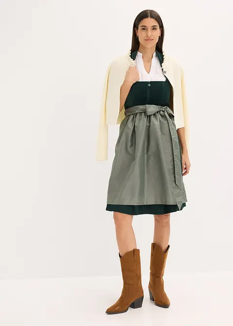 Kroj se sametovým živůtkem a saténovou zástěrou (2dílná souprava), bonprix