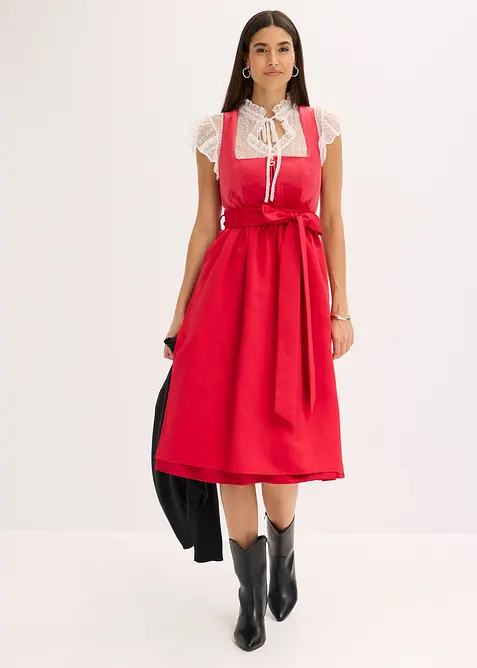 Halenka v krojovém stylu, z jemného tylu s puntíkovaným vzorem, bonprix