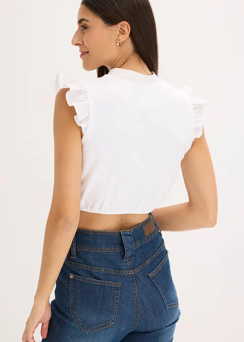 Halenka v krojovém stylu, se stojáčkem a rýšky na rukávech, bonprix