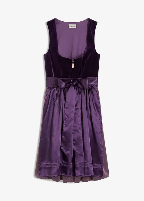 Kroj ve stylu dirndl se sametem, v délce midi (2dílná souprava), bonprix