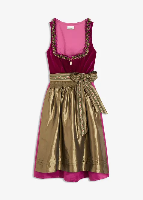 Kroj Dirndl se sametem, v délce midi (2dílná souprava), bonprix