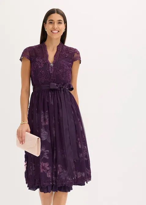 Kroj ve stylu dirndl, s výšivkou a sametovou sukní (2dílná souprava), bonprix