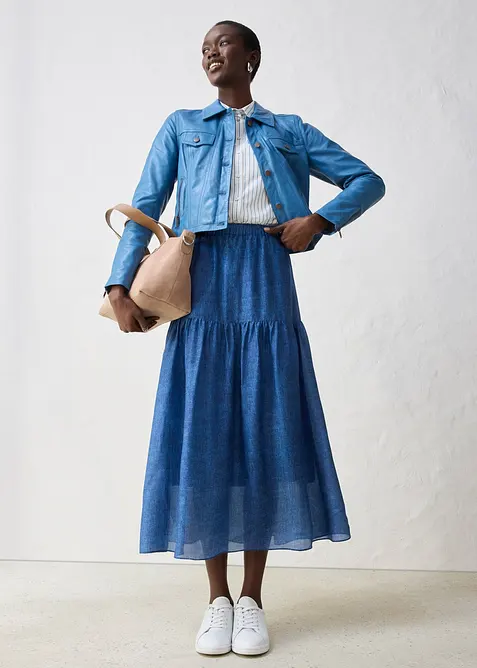 Kožená bunda z jehněčí kůže nappa, bonprix