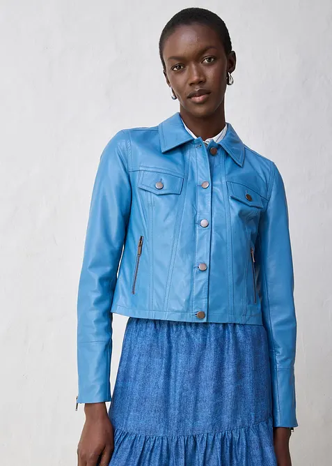 Kožená bunda z jehněčí kůže nappa, bonprix