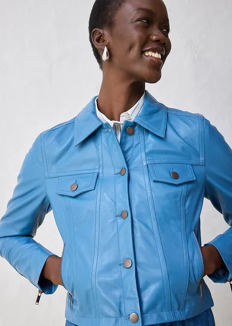 Kožená bunda z jehněčí kůže nappa, bonprix