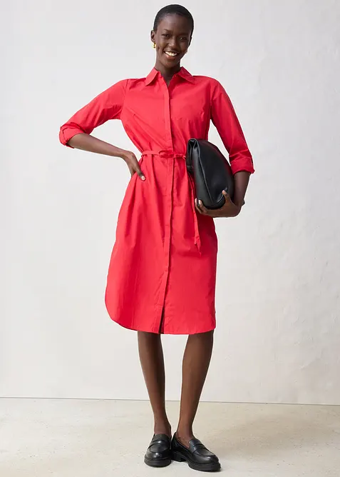 Košilové šaty s podílem hedvábí, bonprix