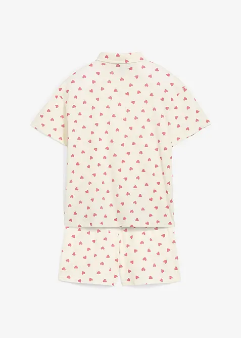 Krátké pyžamo z čisté organické bavlny, s knoflíkovou lištou (2dílná souprava), bonprix