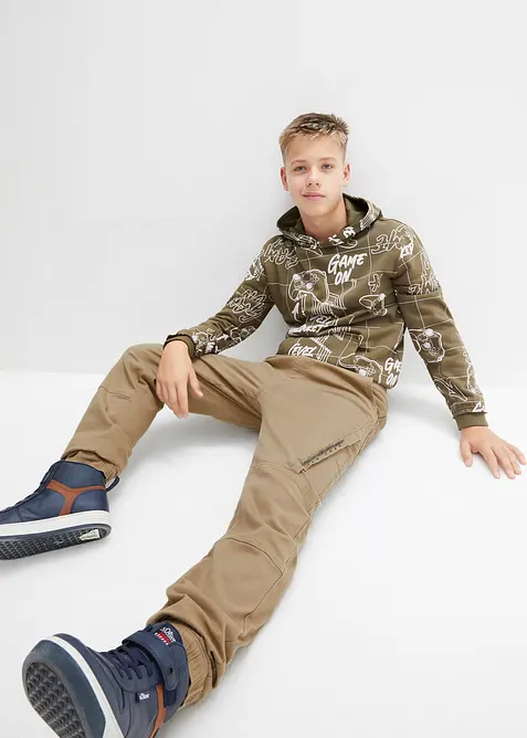 Termo kalhoty bez zapínání, Loose Fit, s žerzejovou podšívkou, bonprix