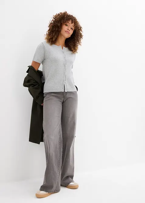 Pletený kabátek s krátkým rukávem, bonprix