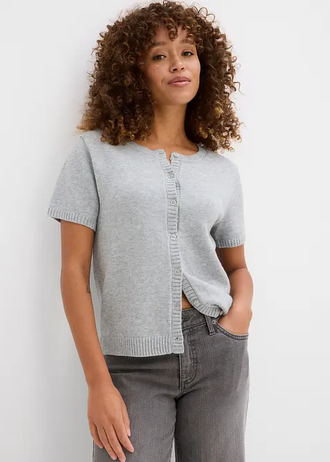 Pletený kabátek s krátkým rukávem, bonprix