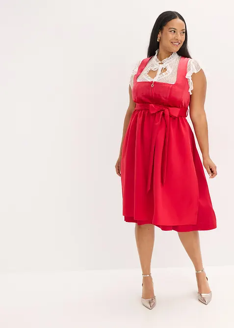 Halenka v krojov&eacute;m stylu, z jemn&eacute;ho tylu s punt&iacute;kovan&yacute;m vzorem, bonprix