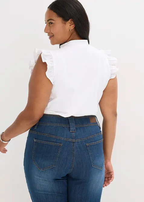 Halenka v krojov&eacute;m stylu, se stoj&aacute;čkem a r&yacute;&scaron;ky na ruk&aacute;vech, bonprix