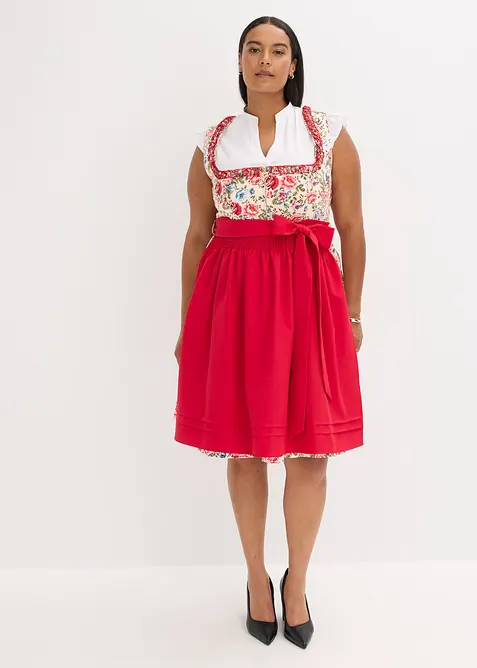 Kroj ve stylu dirndl s vyšívanou zástěrou (2dílná souprava), bonprix