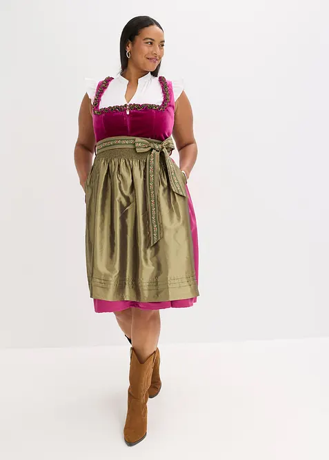 Kroj Dirndl se sametem, v délce midi (2dílná souprava), bonprix