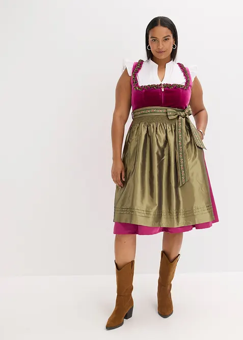 Kroj Dirndl se sametem, v délce midi (2dílná souprava), bonprix