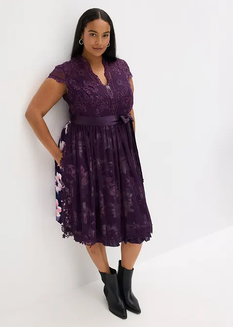 Kroj ve stylu dirndl, s výšivkou a sametovou sukní (2dílná souprava), bonprix