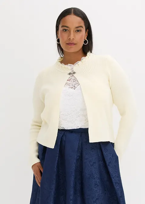 Krojový pletený kabátek, bonprix