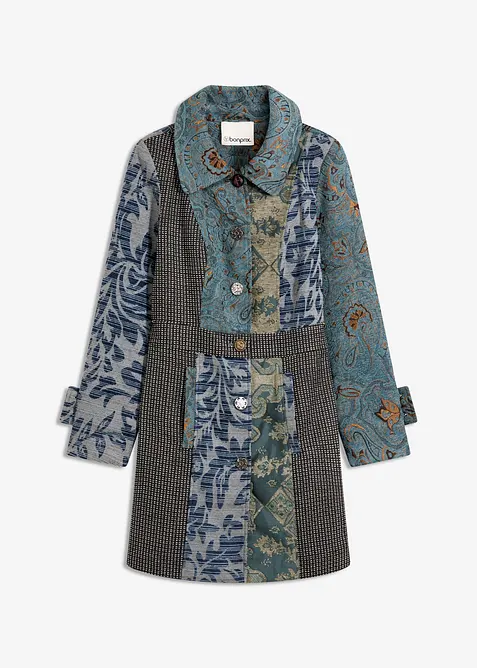 Krátký kabát s propracovaným žakárovým vzhledem, bonprix